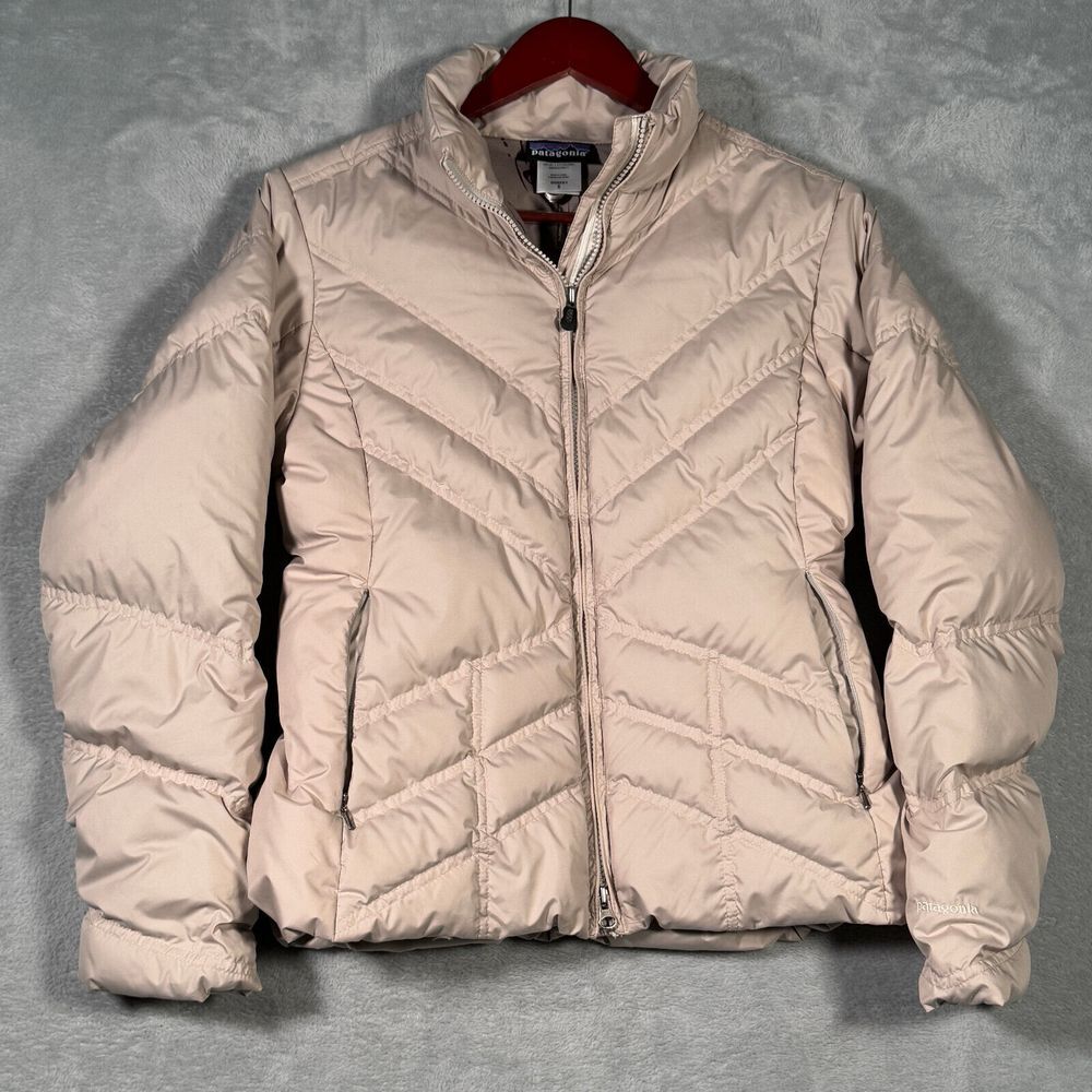 Patagonia Jacket Womens Small Beige Upside of Down Puffer